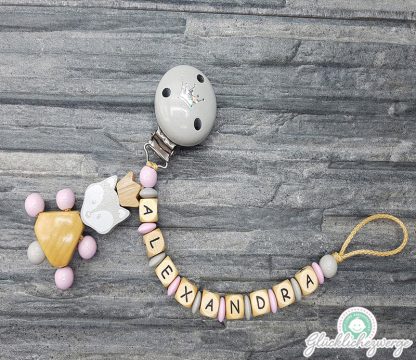 Personalisierte Schnullerkette mit Namen / Namenskette Baby